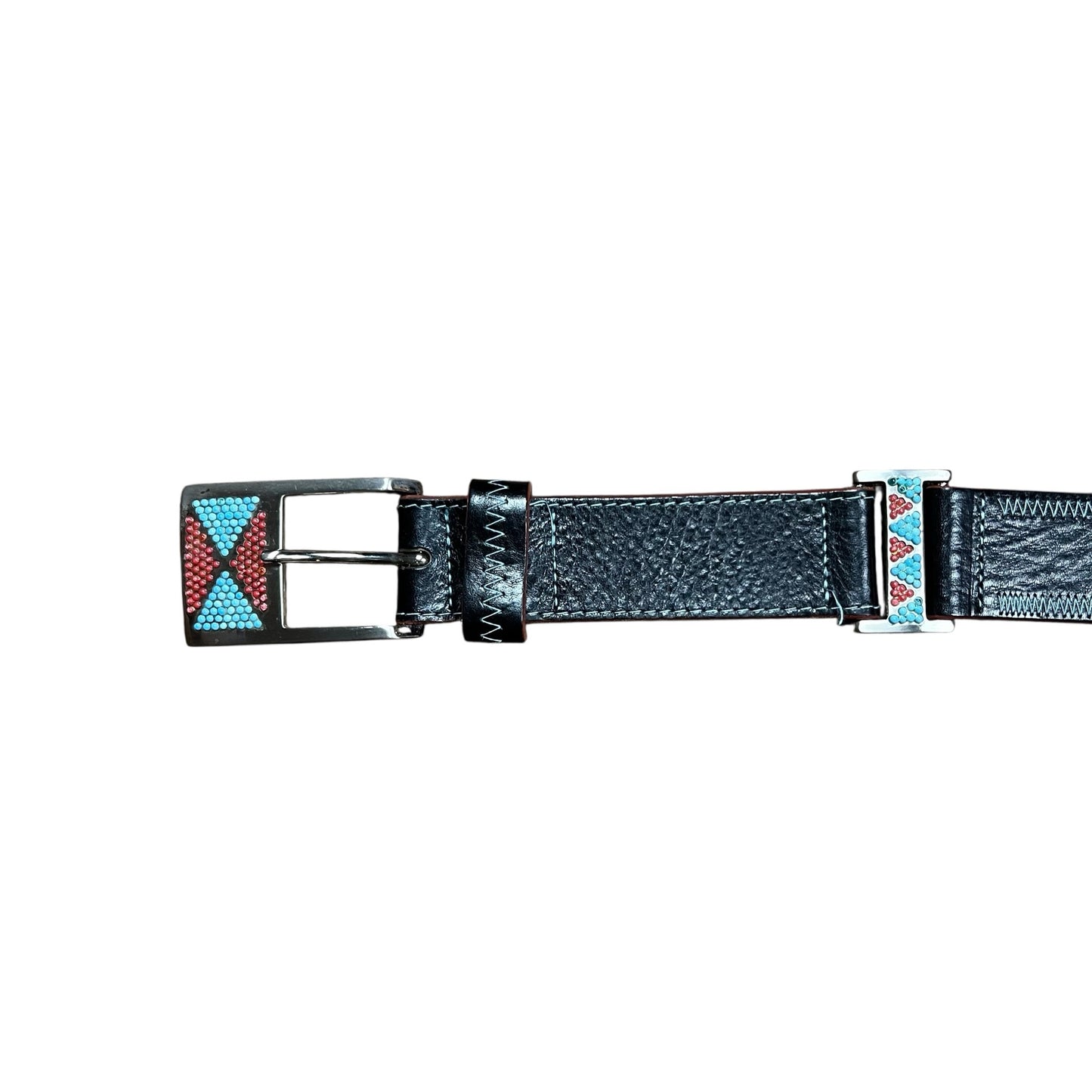 Parasuco Made in Italy Beaded Leather Belt - M