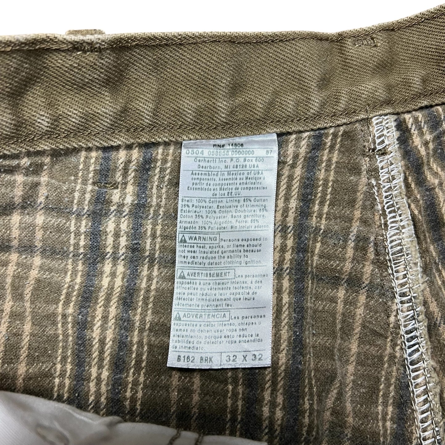 Carhartt Blanket Lined Canvas Work Pants - 31”