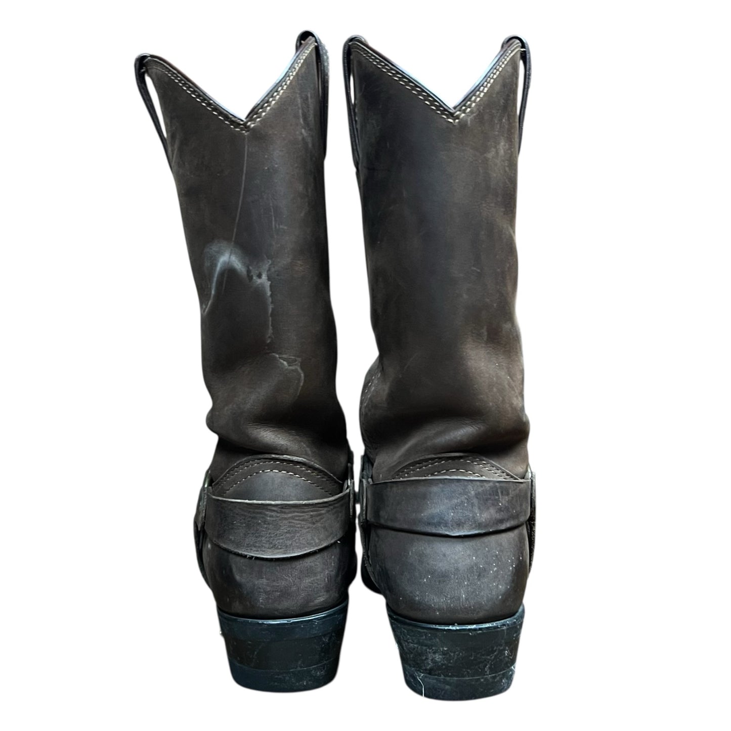 Vintage Harley-Davidson Brown Harness Leather Cowboy Biker Boots - 10US