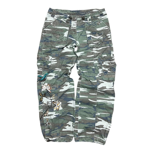 Picasso Embroidered Camo Cargo Pants - S
