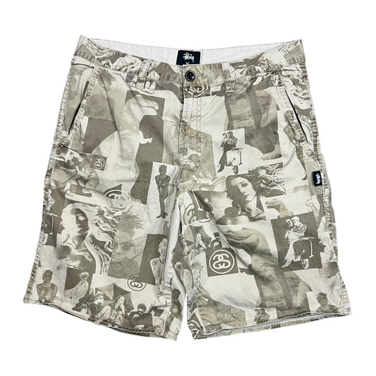 Stussy Tan Photo Collage Boardshorts - 32”