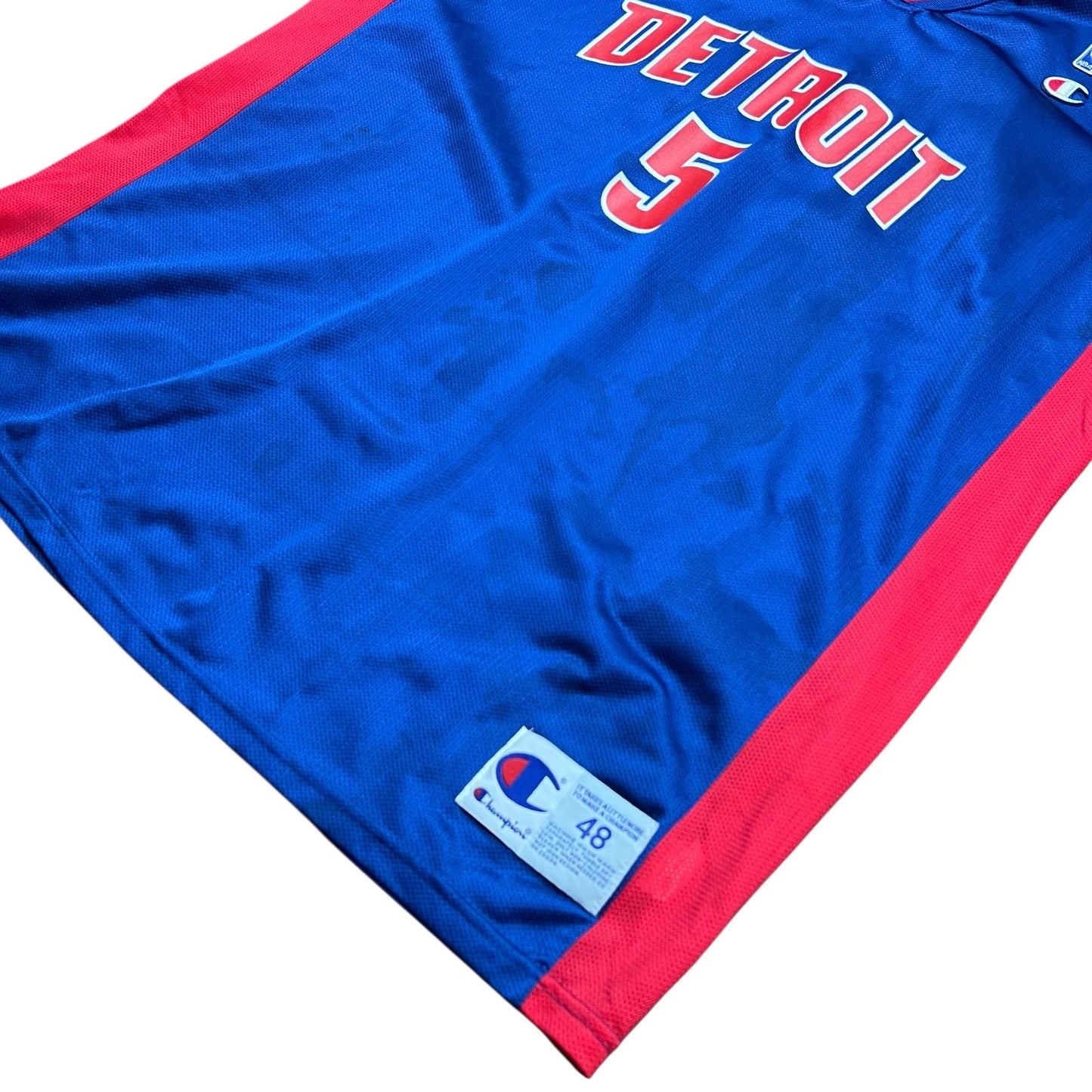 Champion Detroit Pistons Signed Rodney White NBA Basketball Jersey - XL