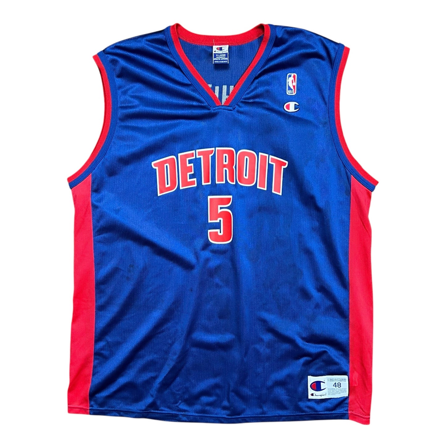 Champion Detroit Pistons Signed Rodney White NBA Basketball Jersey - XL