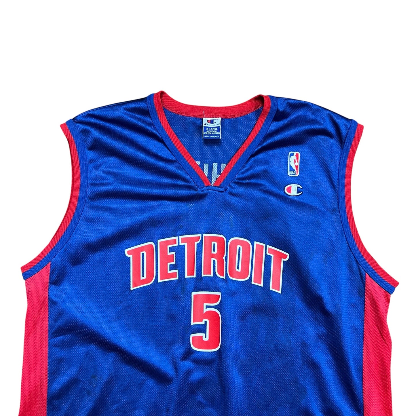 Champion Detroit Pistons Signed Rodney White NBA Basketball Jersey - XL