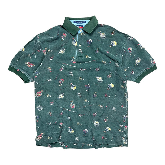 Tommy Hilfiger All Over Print Fishing Polo Shirt - M