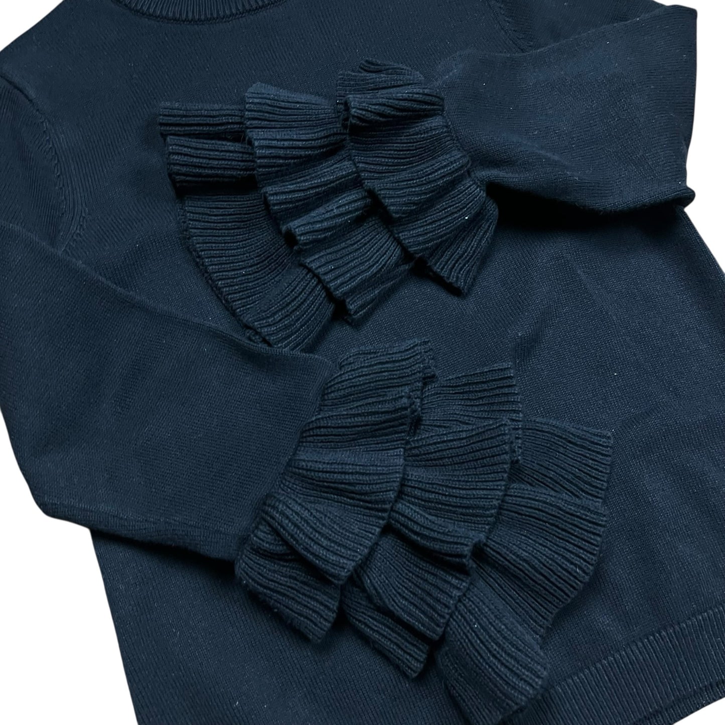 Karl Lagerfeld Ruffle Sleeve Knit Sweater - M