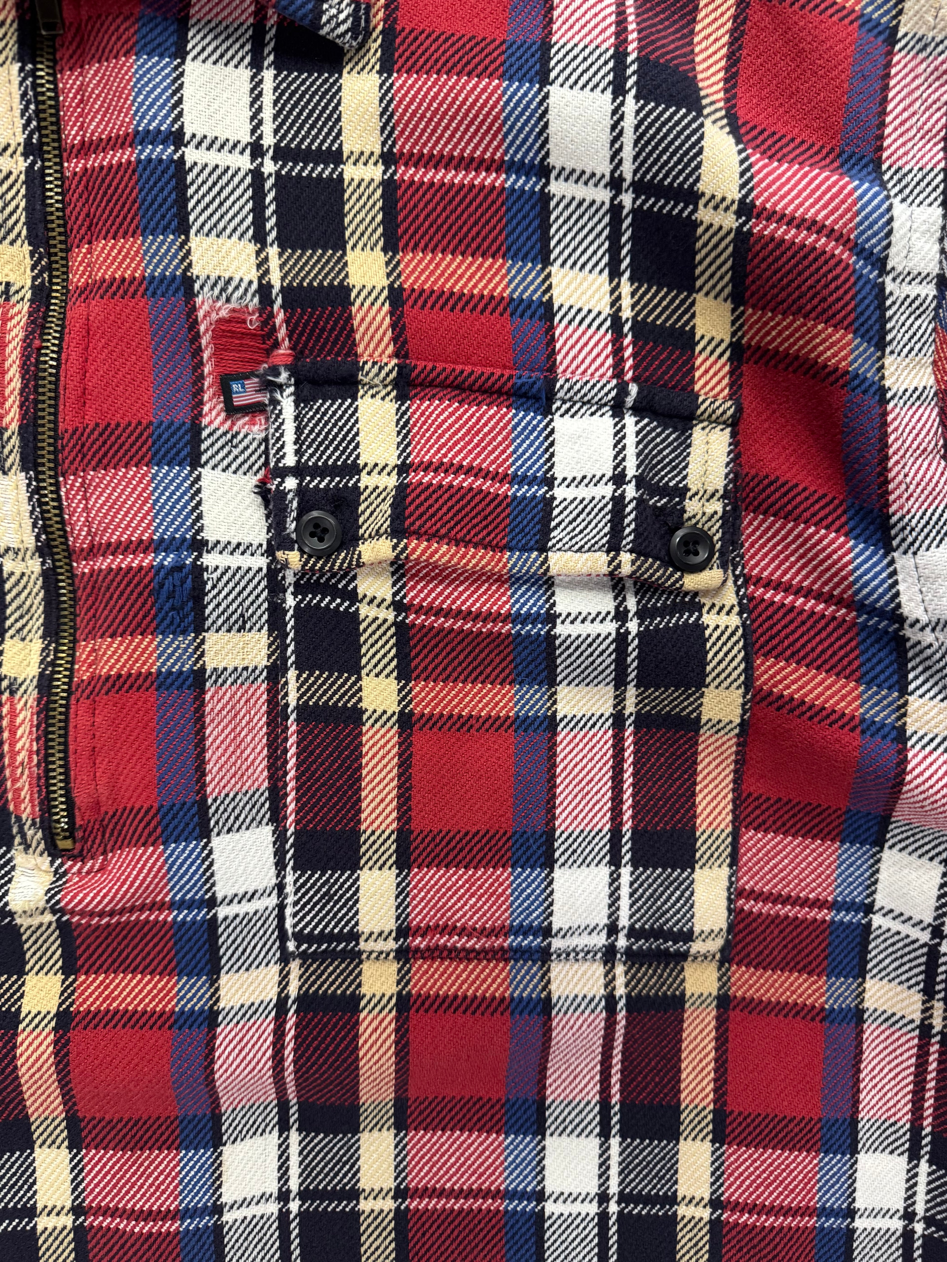 Polo Jeans Co. Ralph Lauren Half-Zip Plaid Flannel Shirt - XL