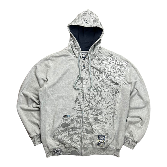Ecko Unltd. Grey Full-Zip Graffiti Hoodie - XL
