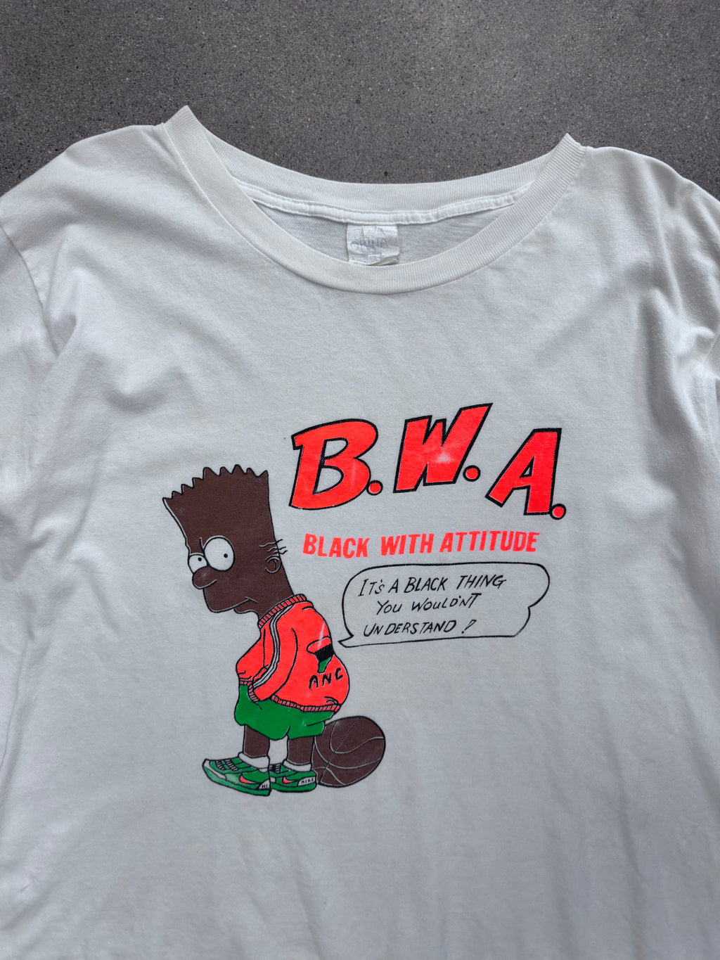 Black With Attitude Bart Simpson Bootleg T-Shirt - M