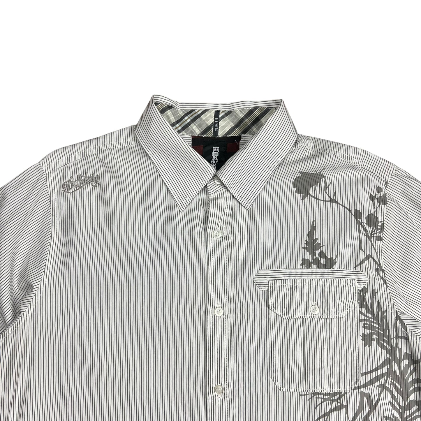 Billabong Flower Print Striped Button-up Shirt - XL