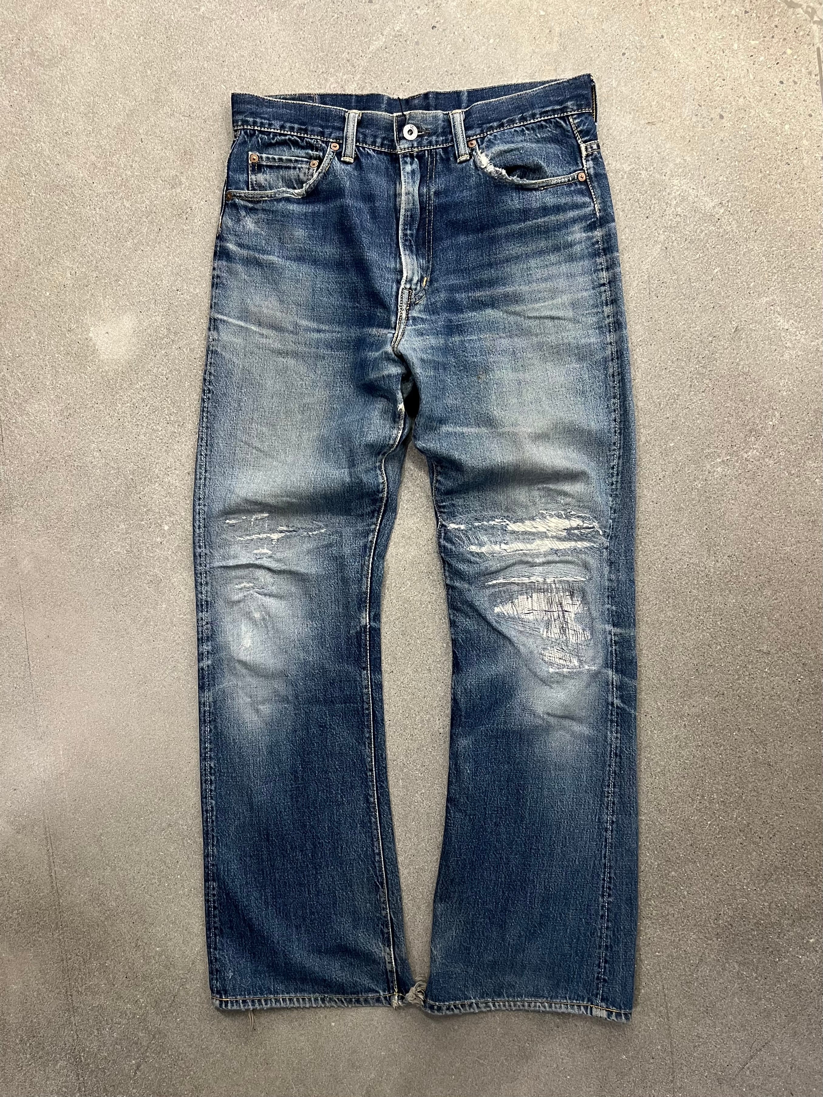 Faded Skull Jeans By An Alchemist Repaired Jeans - 32”