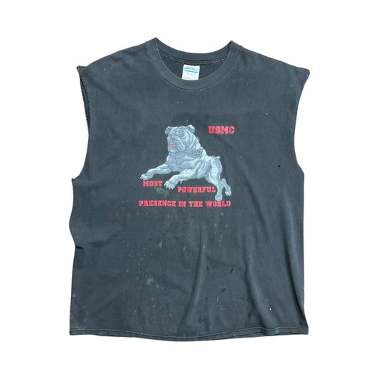 USMC Sleeveless Faded Bulldog Shirt - XL
