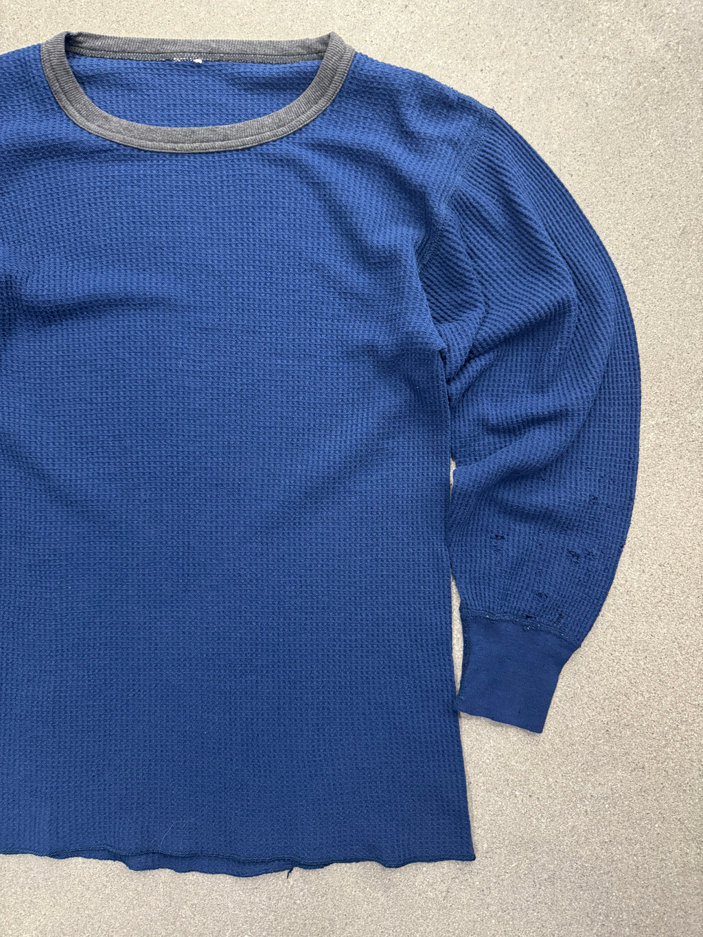 Blank Waffle-Knit Long Sleeve Thermal Shirt - S