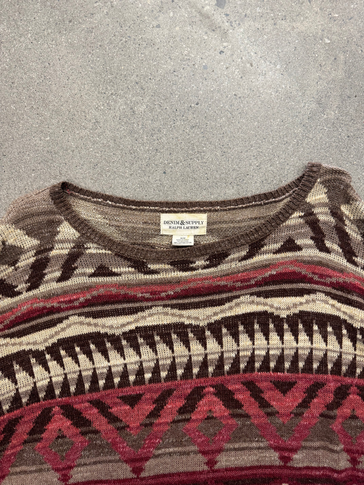 Denim & Supply Ralph Lauren Southwestern Henley Knit Sweater - M