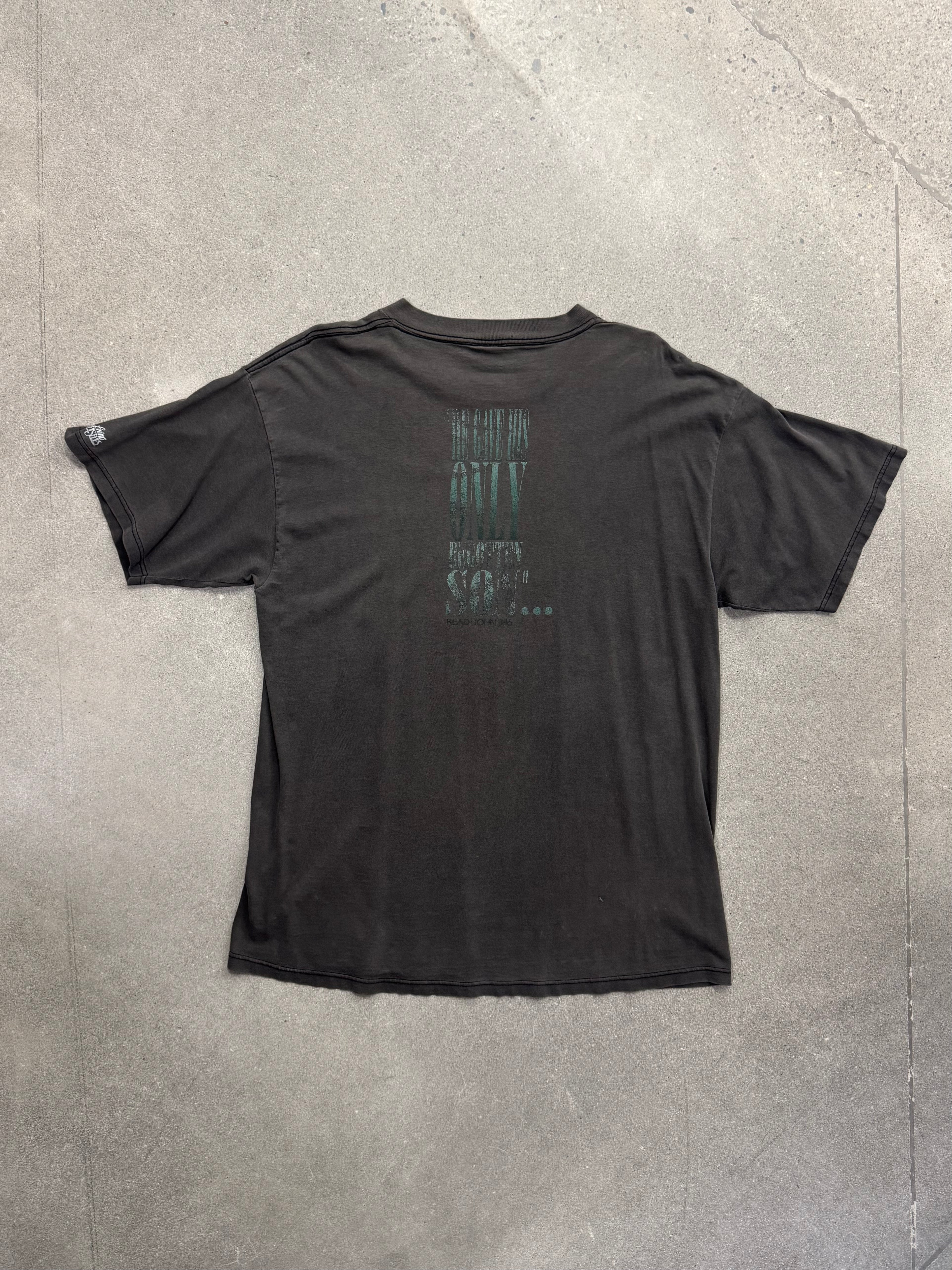 Faded 1993 What Has God Ever Done For You T-Shirt - XL
