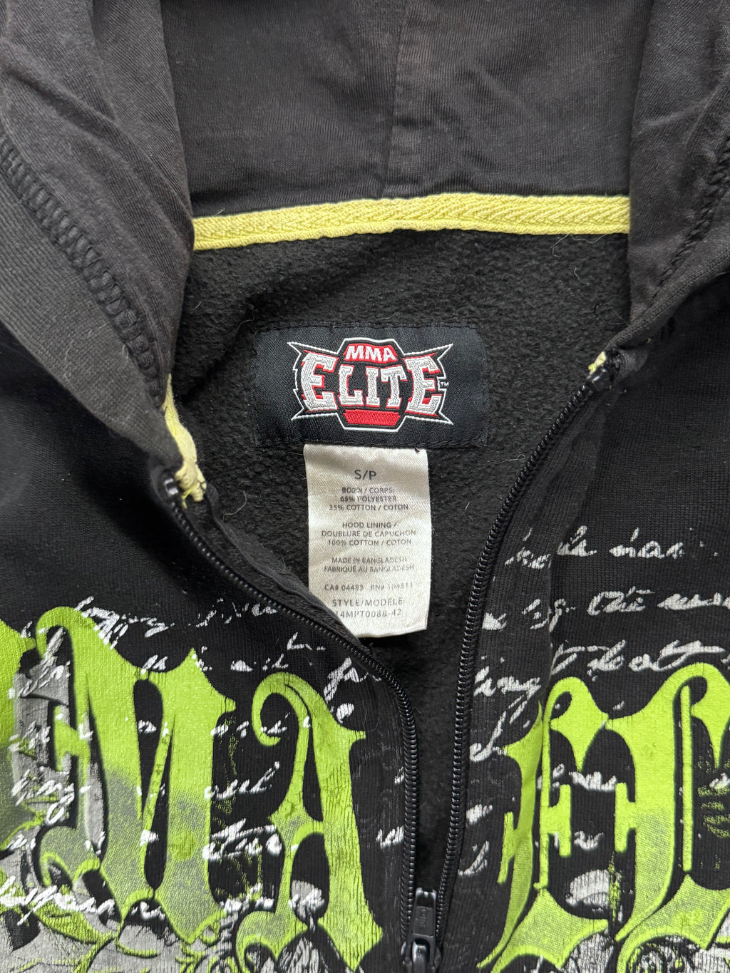 MMA Elite Ghotic Script Zip-Up Hoodie - S