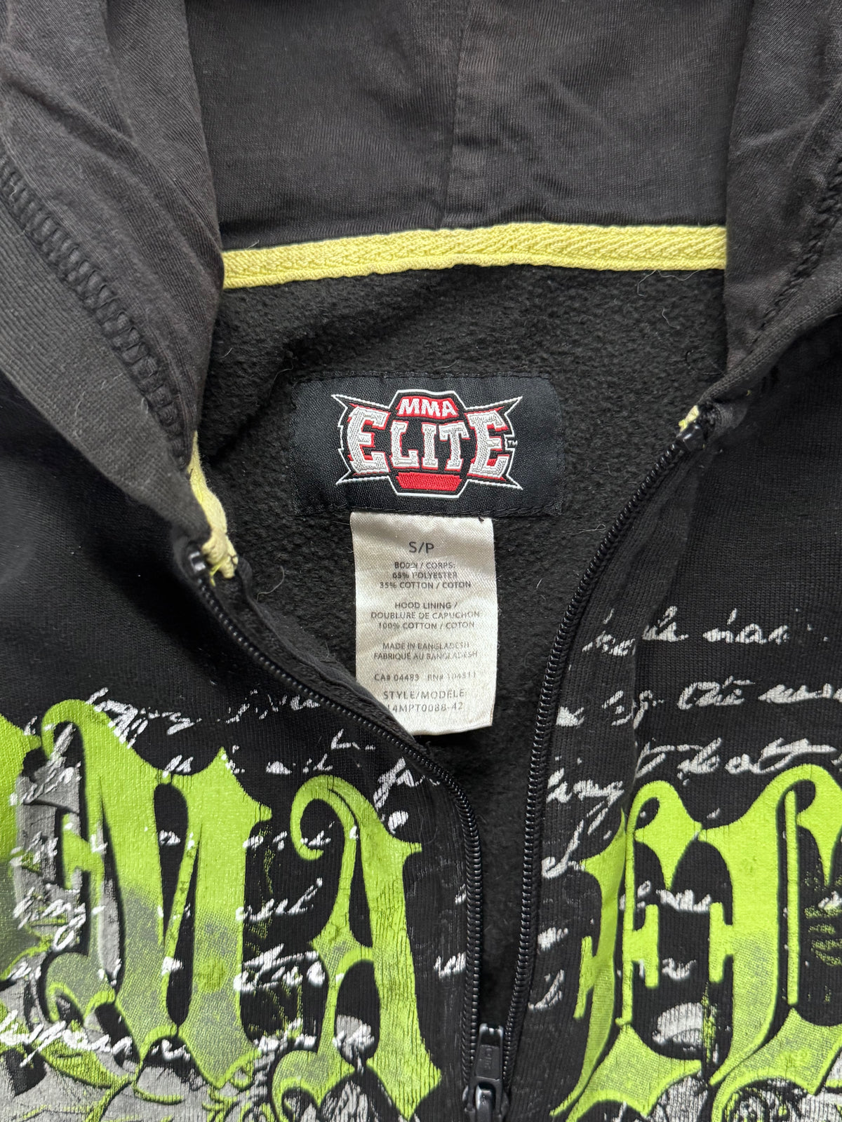 MMA Elite Ghotic Script Zip-Up Hoodie - S