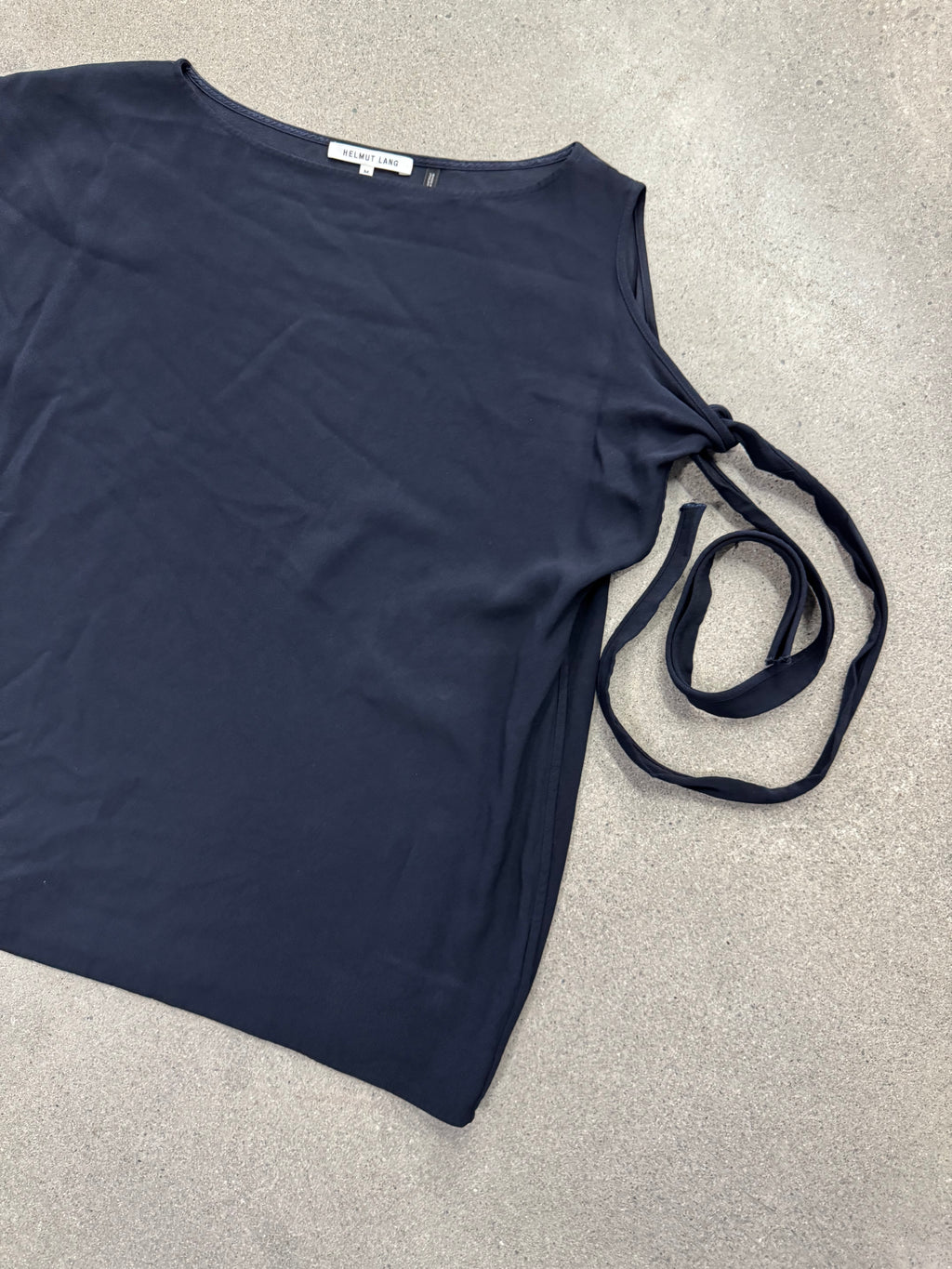 Helmut Lang Viscose & Silk Tie-Sleeve Shirt - M