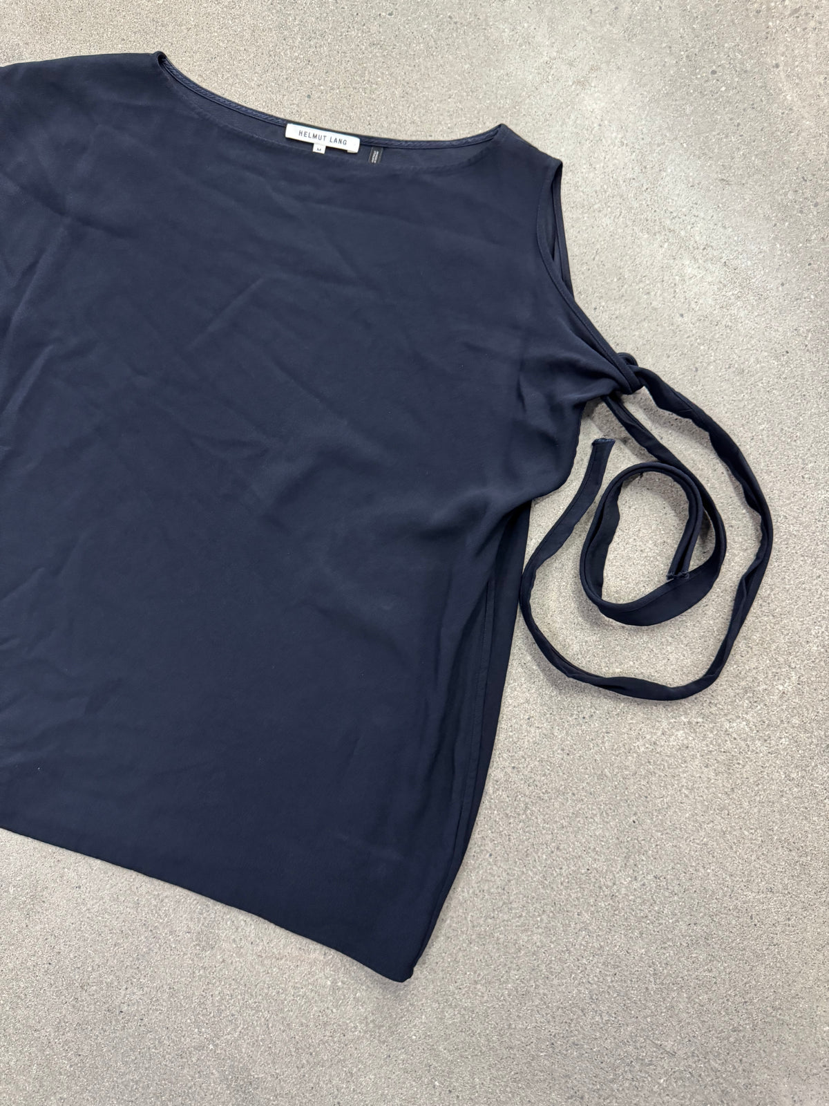 Helmut Lang Viscose & Silk Tie-Sleeve Shirt - M