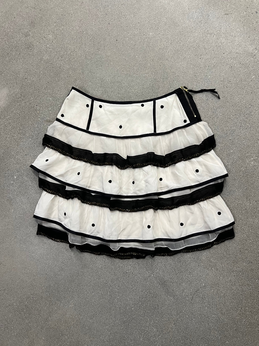 Marc Jacobs Silk Polkadot Ruffle Skirt - 0