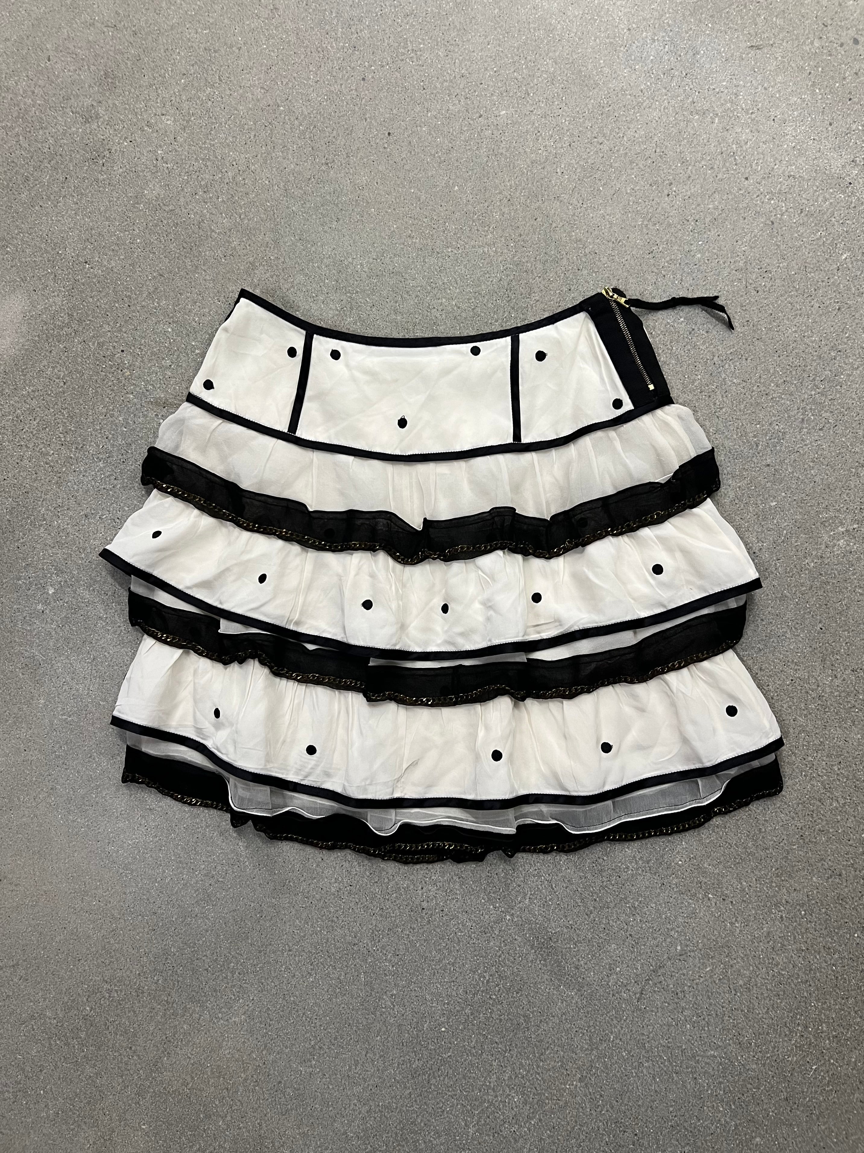 Marc Jacobs Silk Polkadot Ruffle Skirt - 0