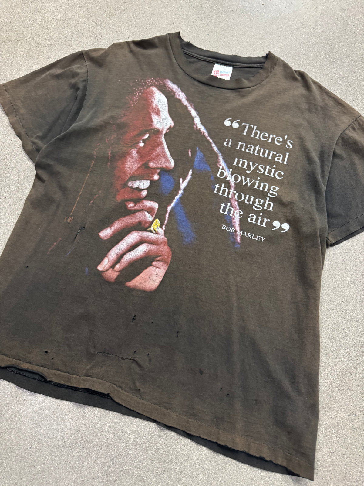 Faded 1995 Bob Marley Natural Mystic Quote T-Shirt - XL