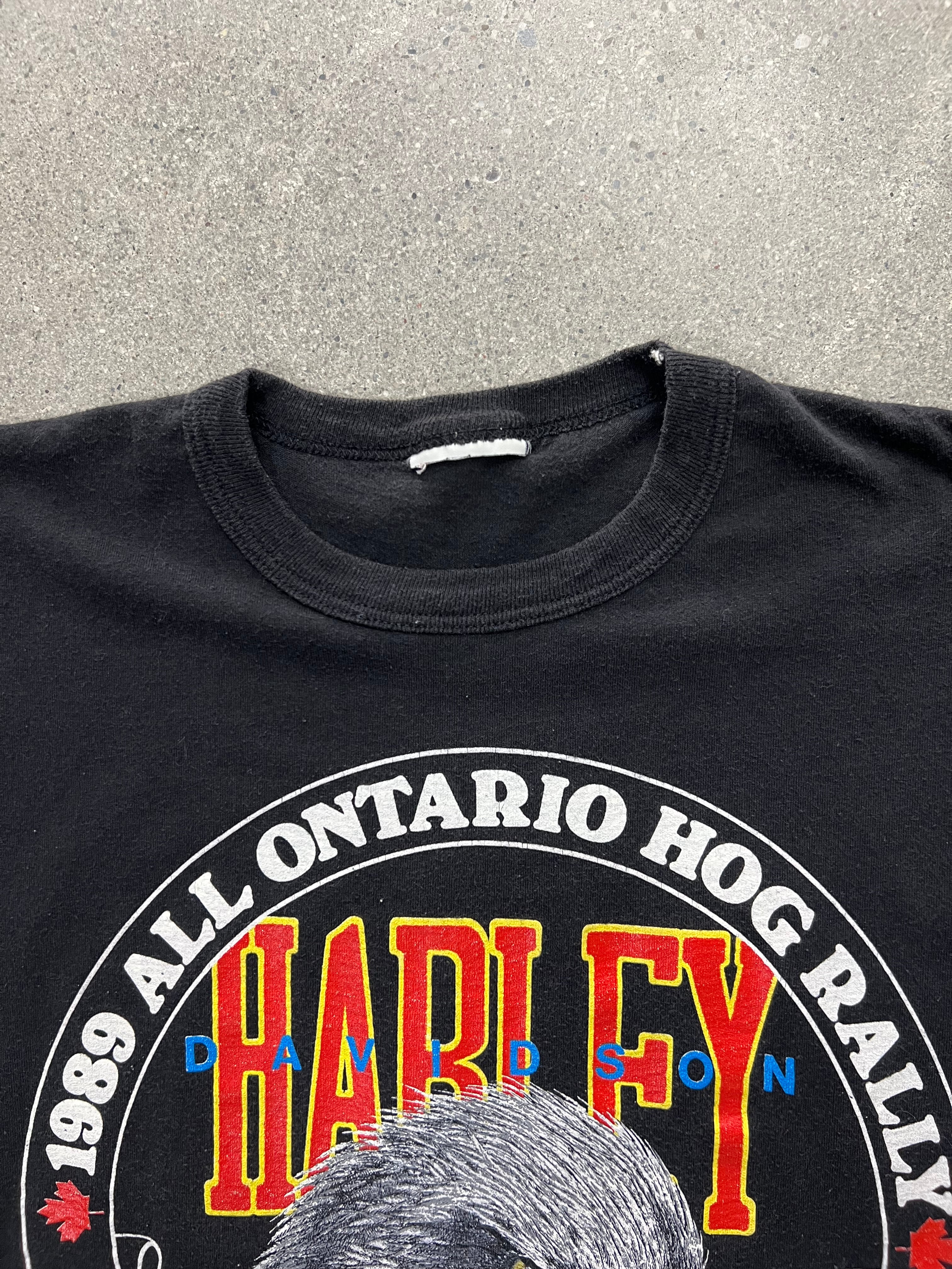 1989 Harley-Davidson Ontario Hog Rally Sleeveless Shirt - M
