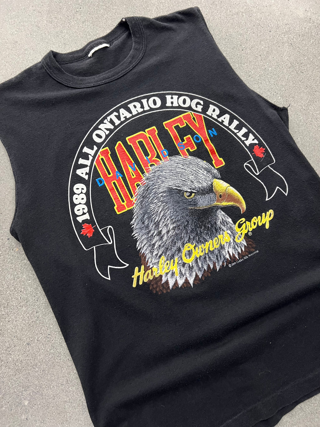 1989 Harley-Davidson Ontario Hog Rally Sleeveless Shirt - M