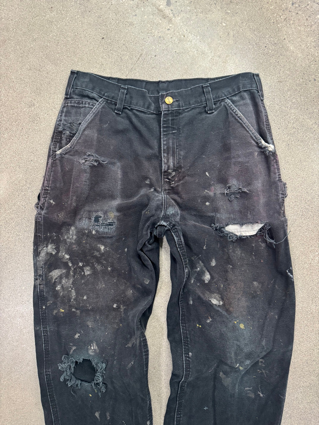 Faded & Distressed Carhartt Carpenter Work Pants - 33"