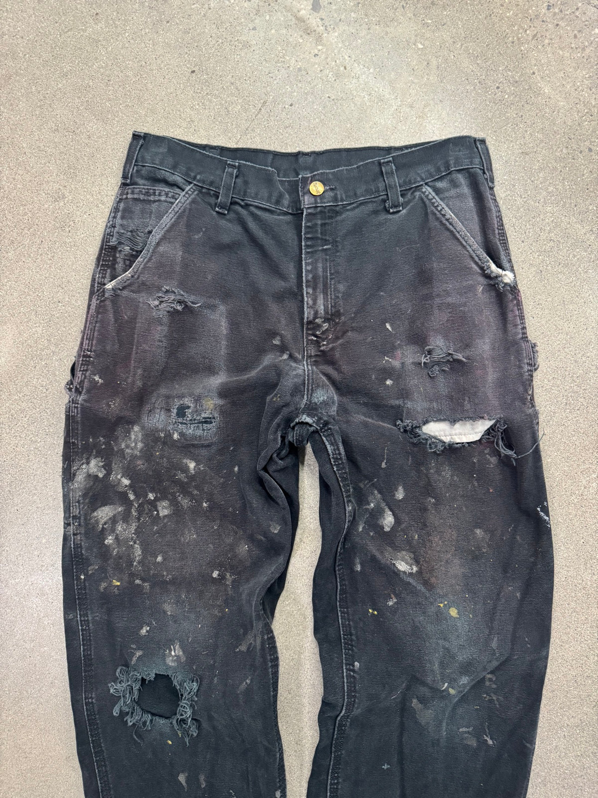 Faded & Distressed Carhartt Carpenter Work Pants - 33"