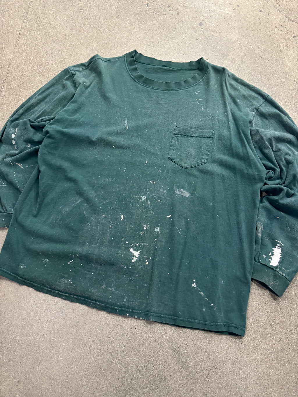 Blank Paint Splatter Long-Sleeve Pocket Shirt - XL