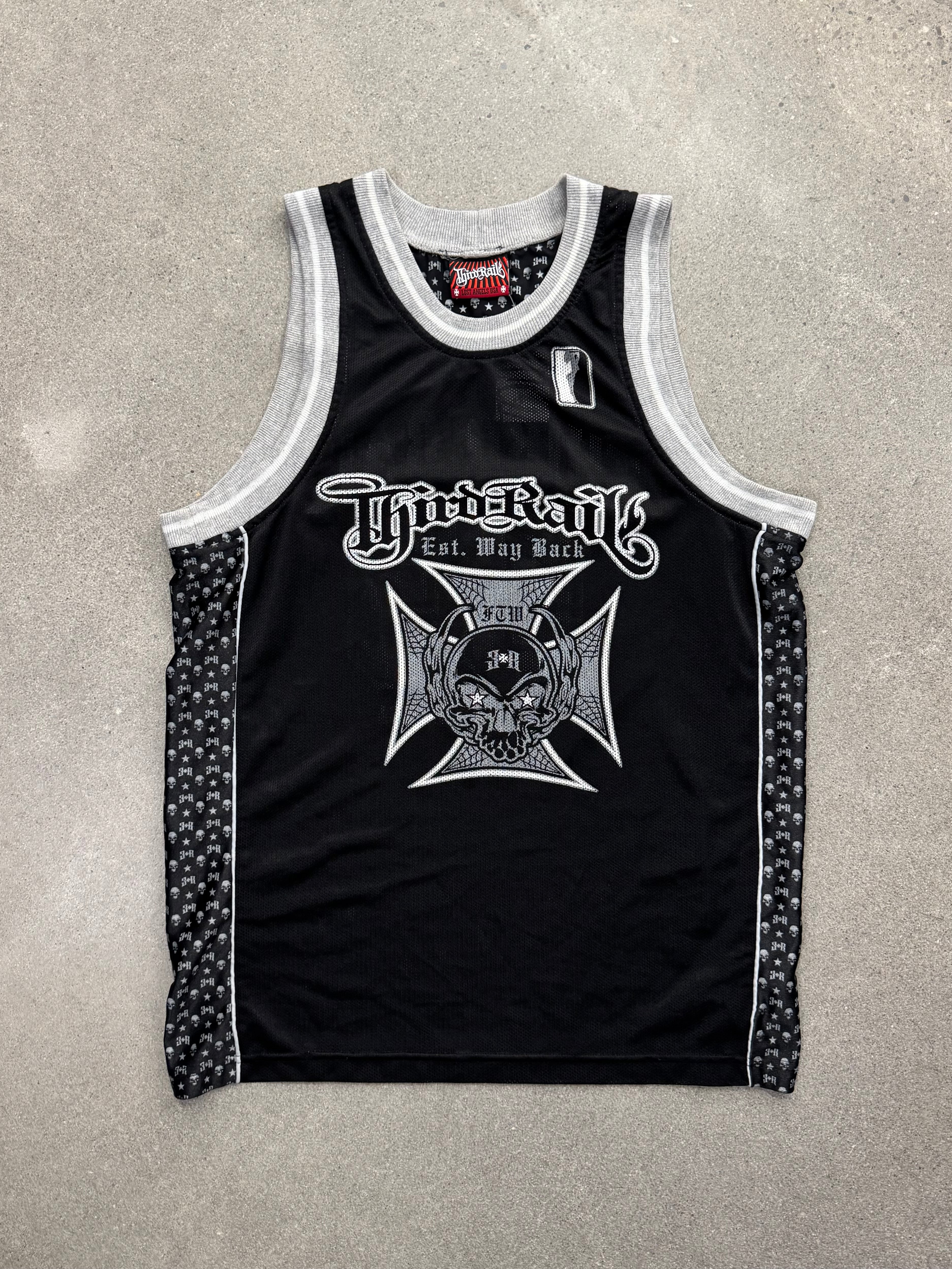 Third Rail Skull & Cross Basketball Jersey - L
