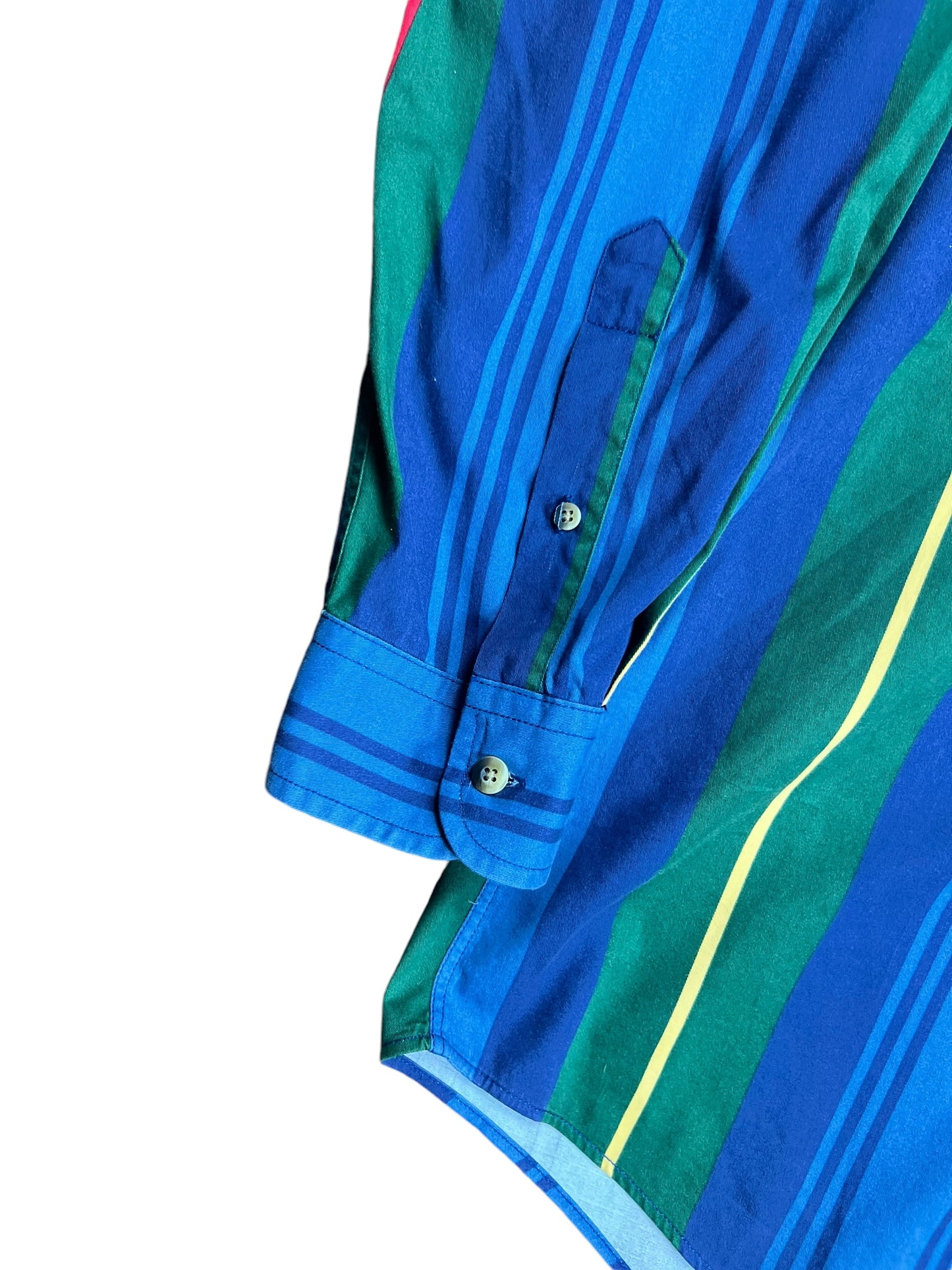 Nautica Blue & Green Striped Button-up Shirt - XL