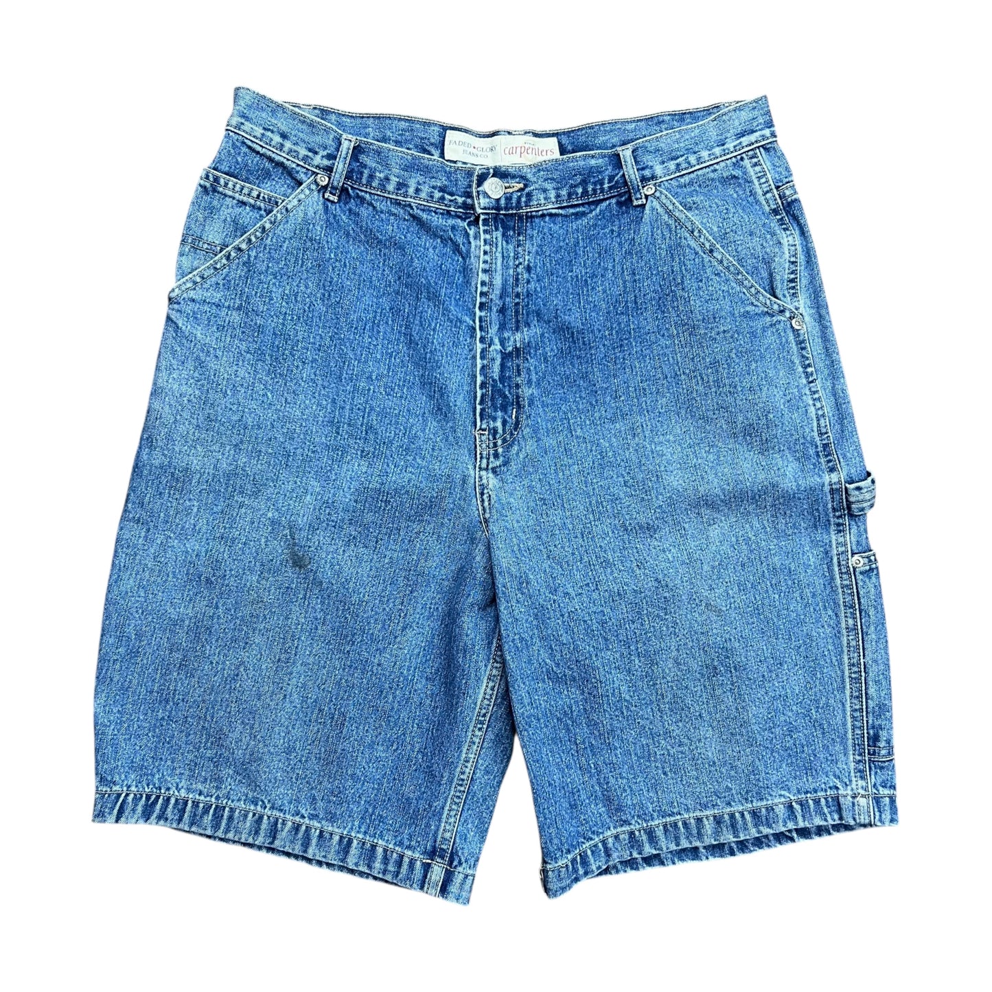 Faded Glory Blue Carpenter Jean Shorts - 34"