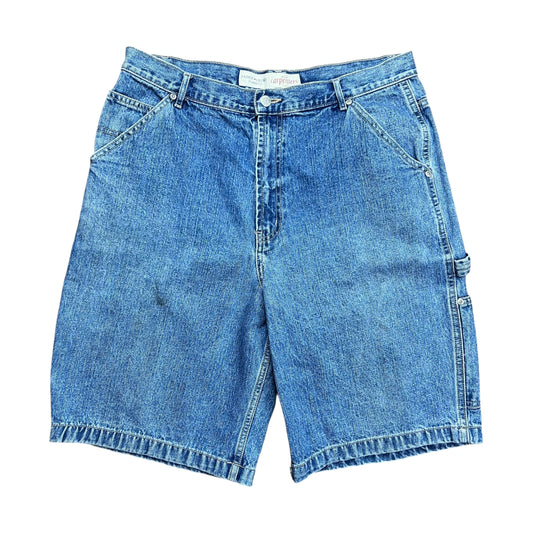 Faded Glory Blue Carpenter Jean Shorts - 34"