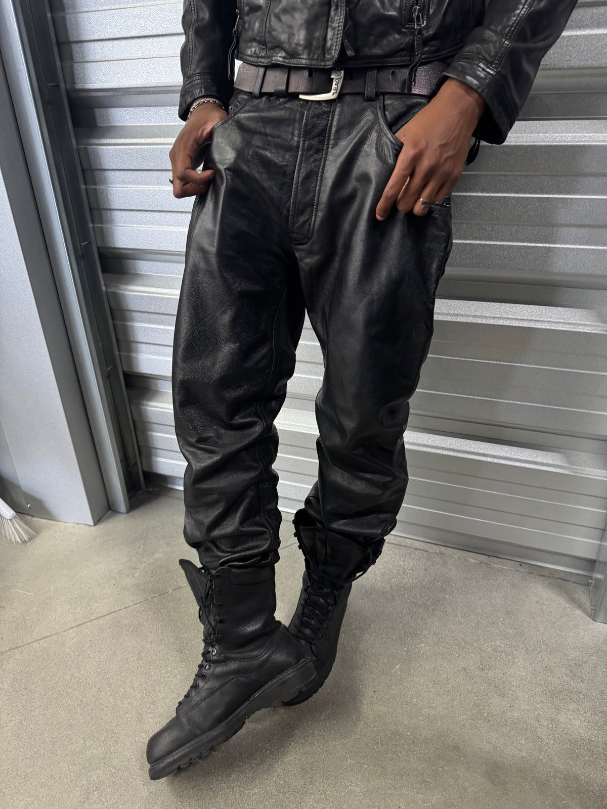 Genuine Leather Biker Pants - 32”