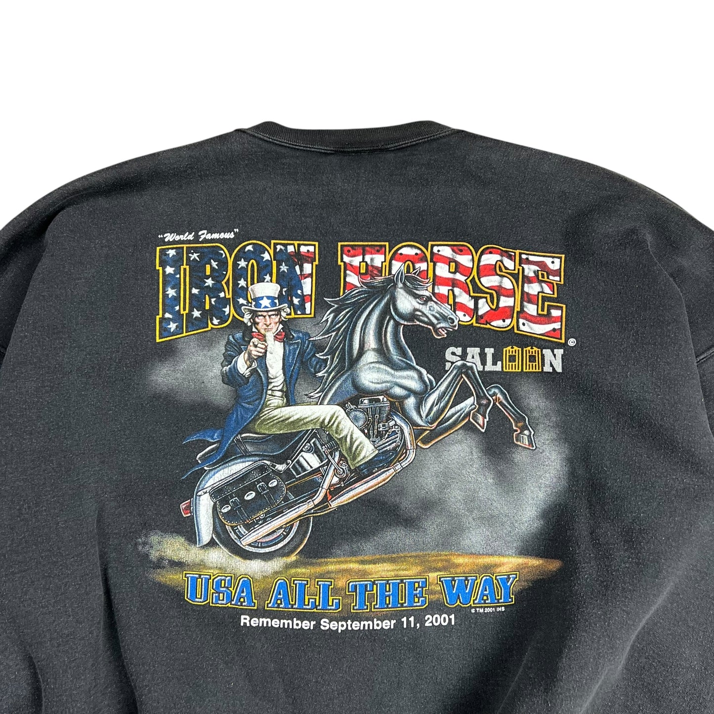 2001 Faded Iron Horse Sept 11th Tribute Crewneck - XL