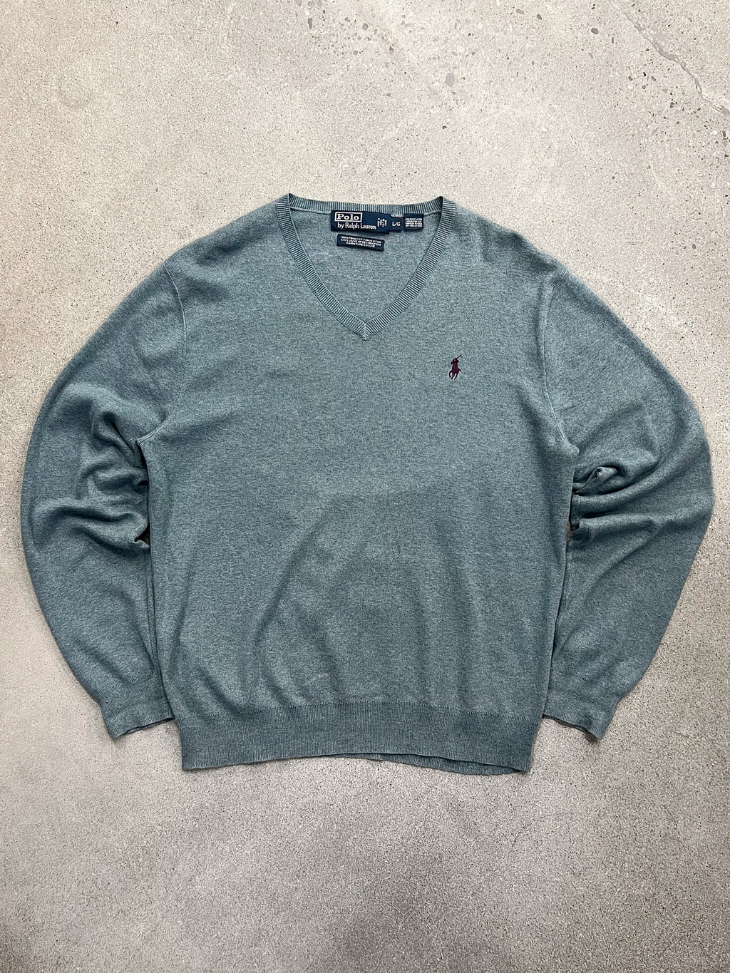 Polo By Ralph Lauren Pima Cotton V-Neck Sweater - L