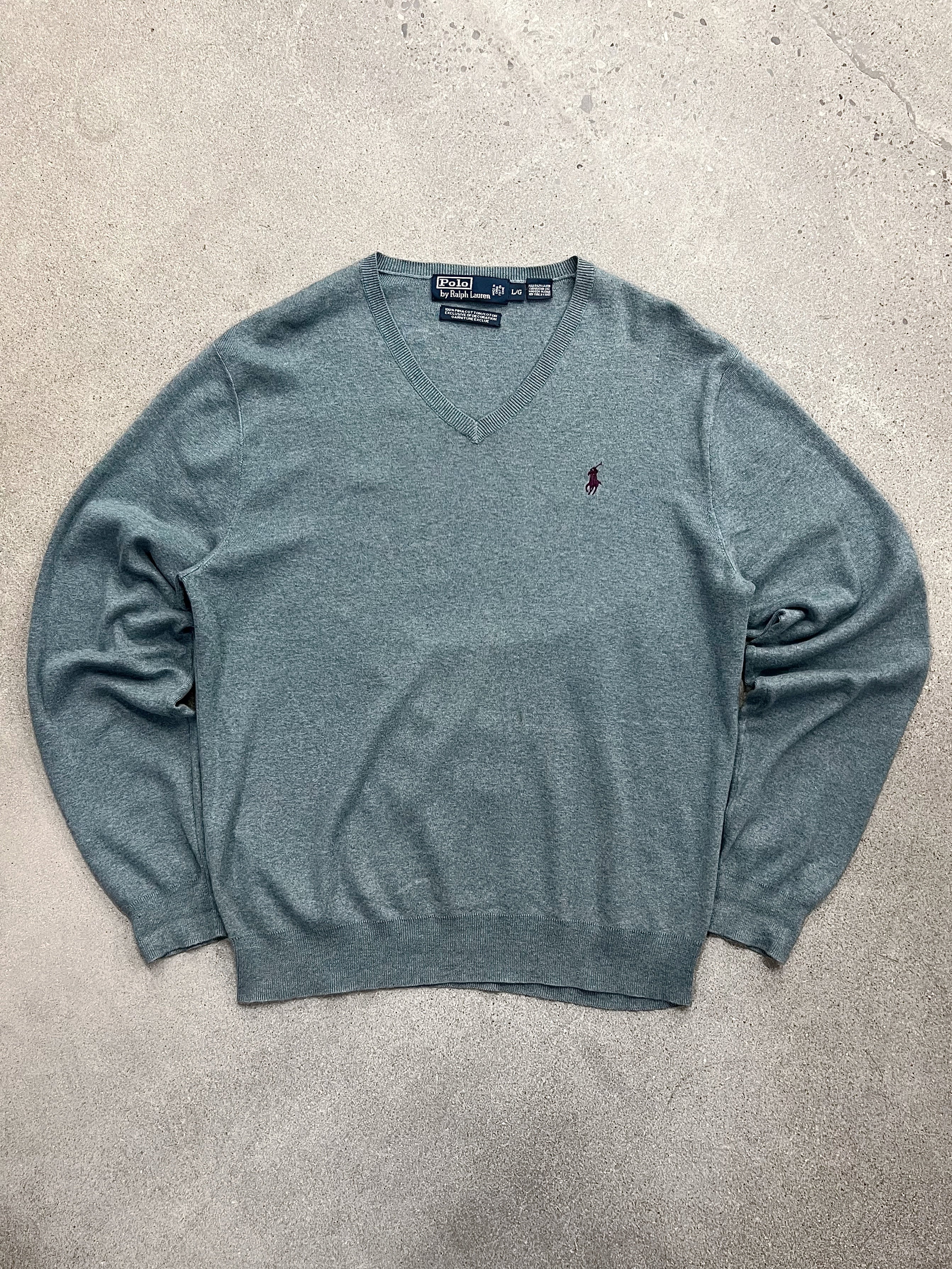 Polo By Ralph Lauren Pima Cotton V-Neck Sweater - L