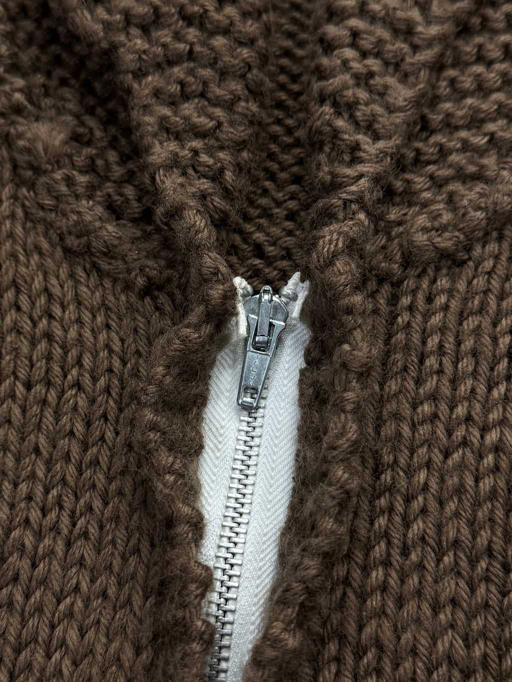 Cowichan Shawl-Collar Knit Cardigan Sweater - M
