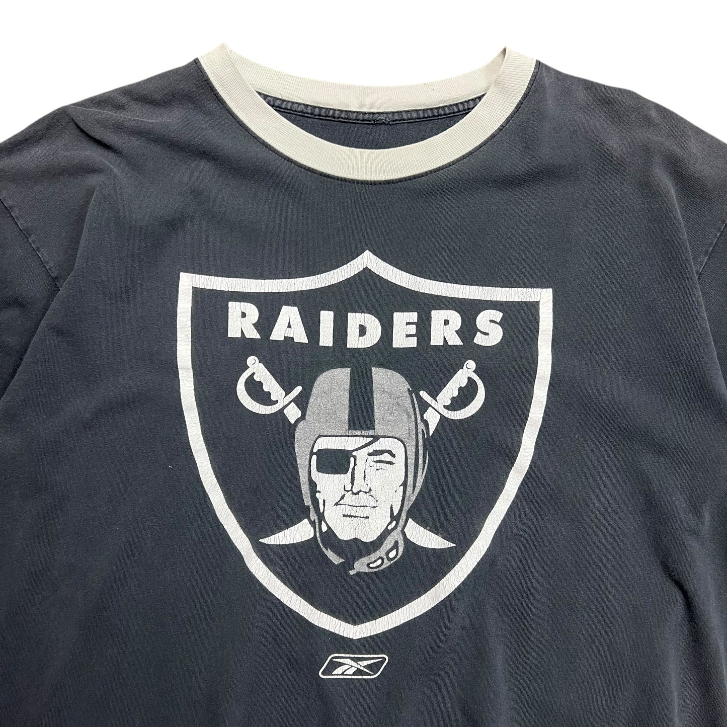 Reebok Faded Oakland Raiders Ringer T-shirt - XL