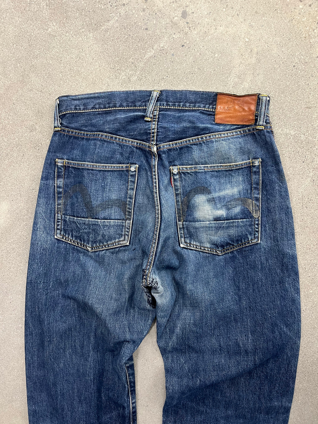 Faded Evisu Japanese Selvedge Jeans - 32”