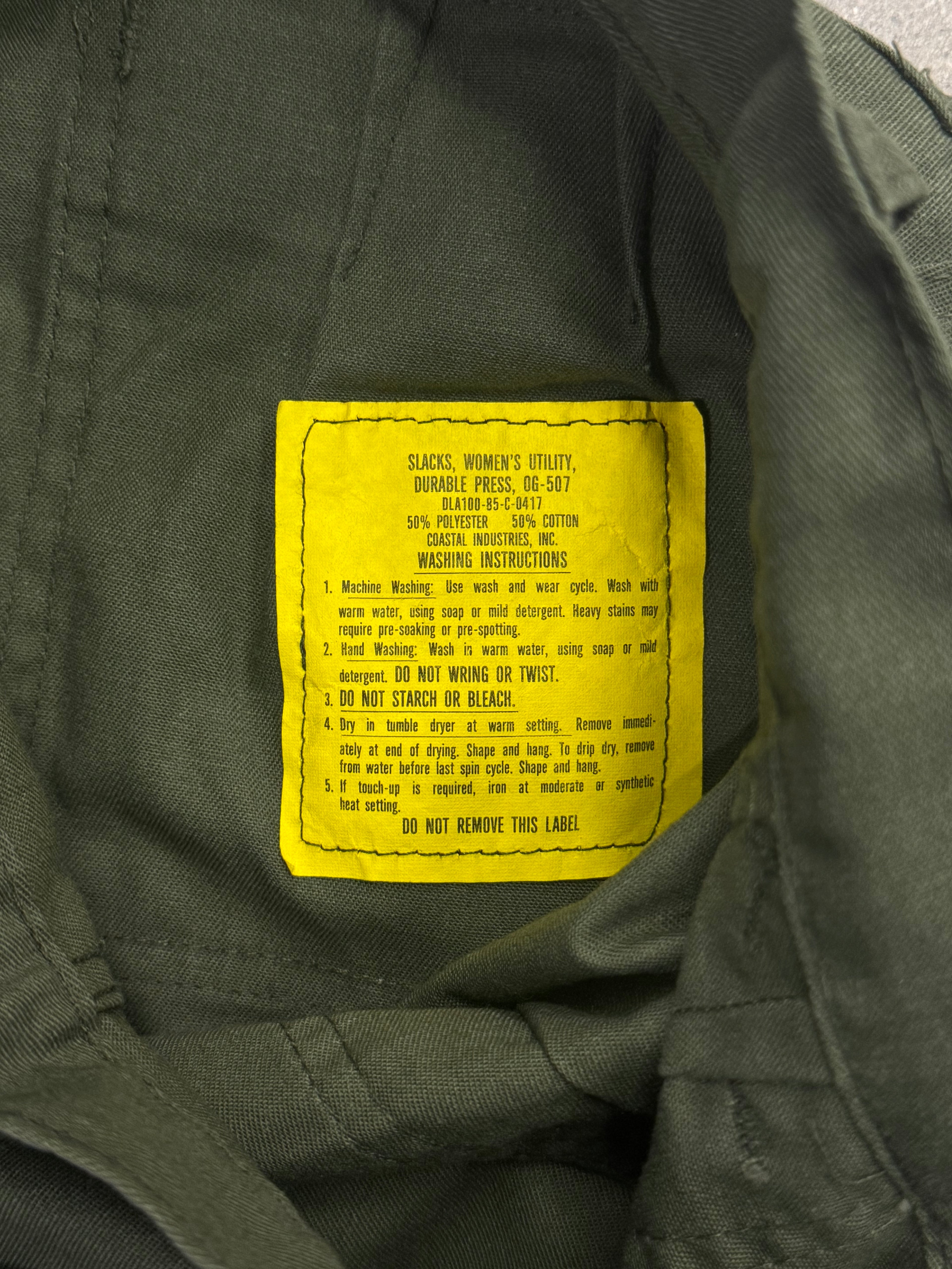 1985 OG-507 Military Fatigue Pants - 28”