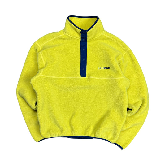 L.L. Bean Classic Yellow Snap Fleece Pullover Sweater - M