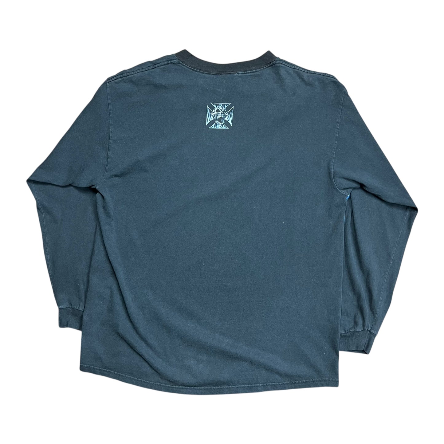 Bullhead Flaming Skull Long-sleeve Shirt - L