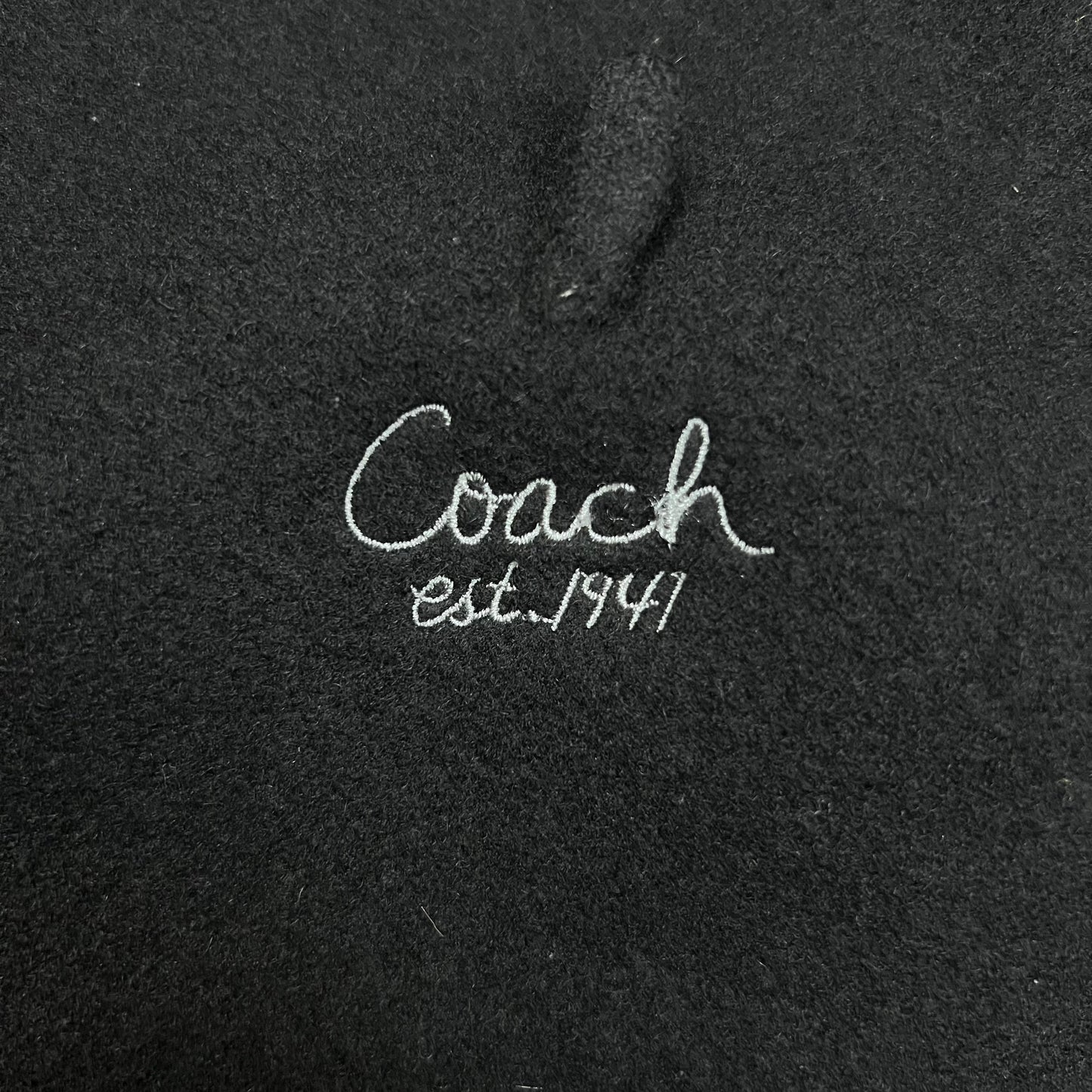 Coach Embroidered Lambs Wool Beret Hat - M/L