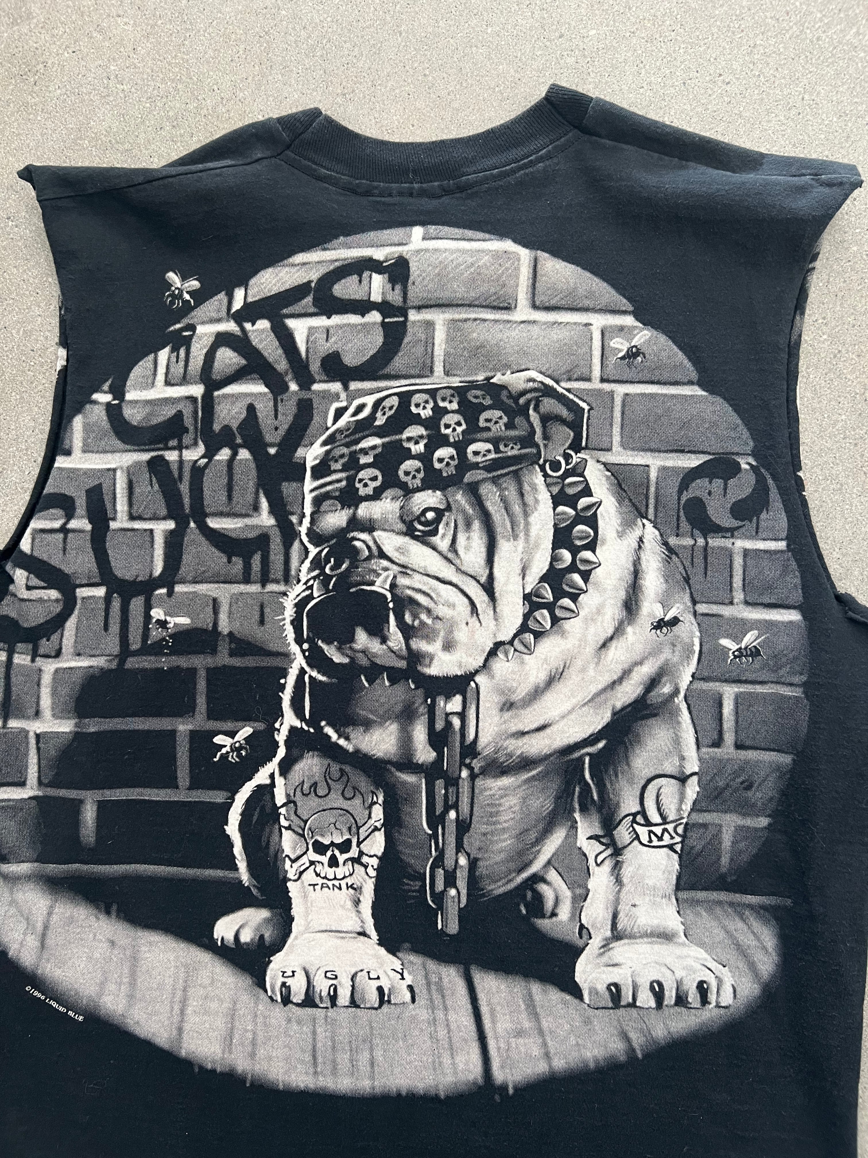 1996 Liquid Blue Sleeveless Bulldog Shirt - XL