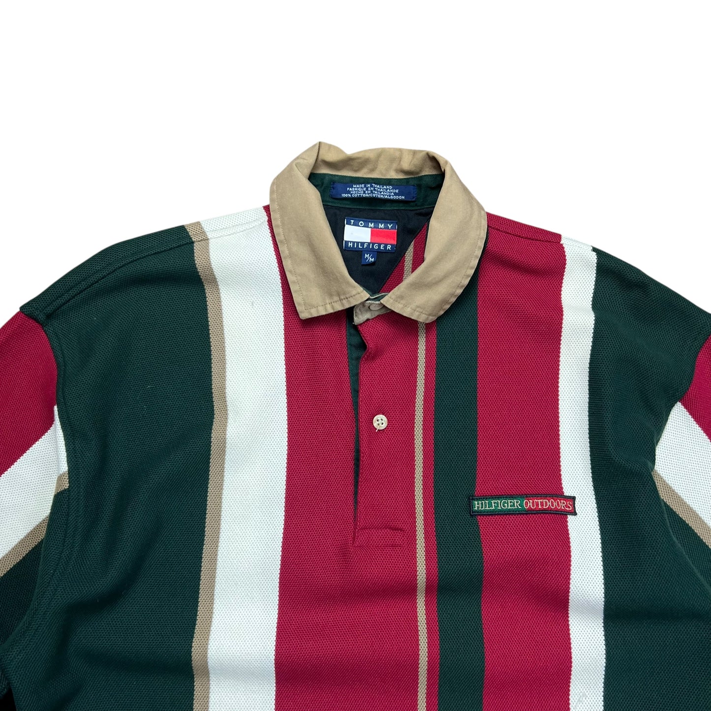 Tommy Hilfiger Cropped Polo Stripped Long-sleeve Shirt - L