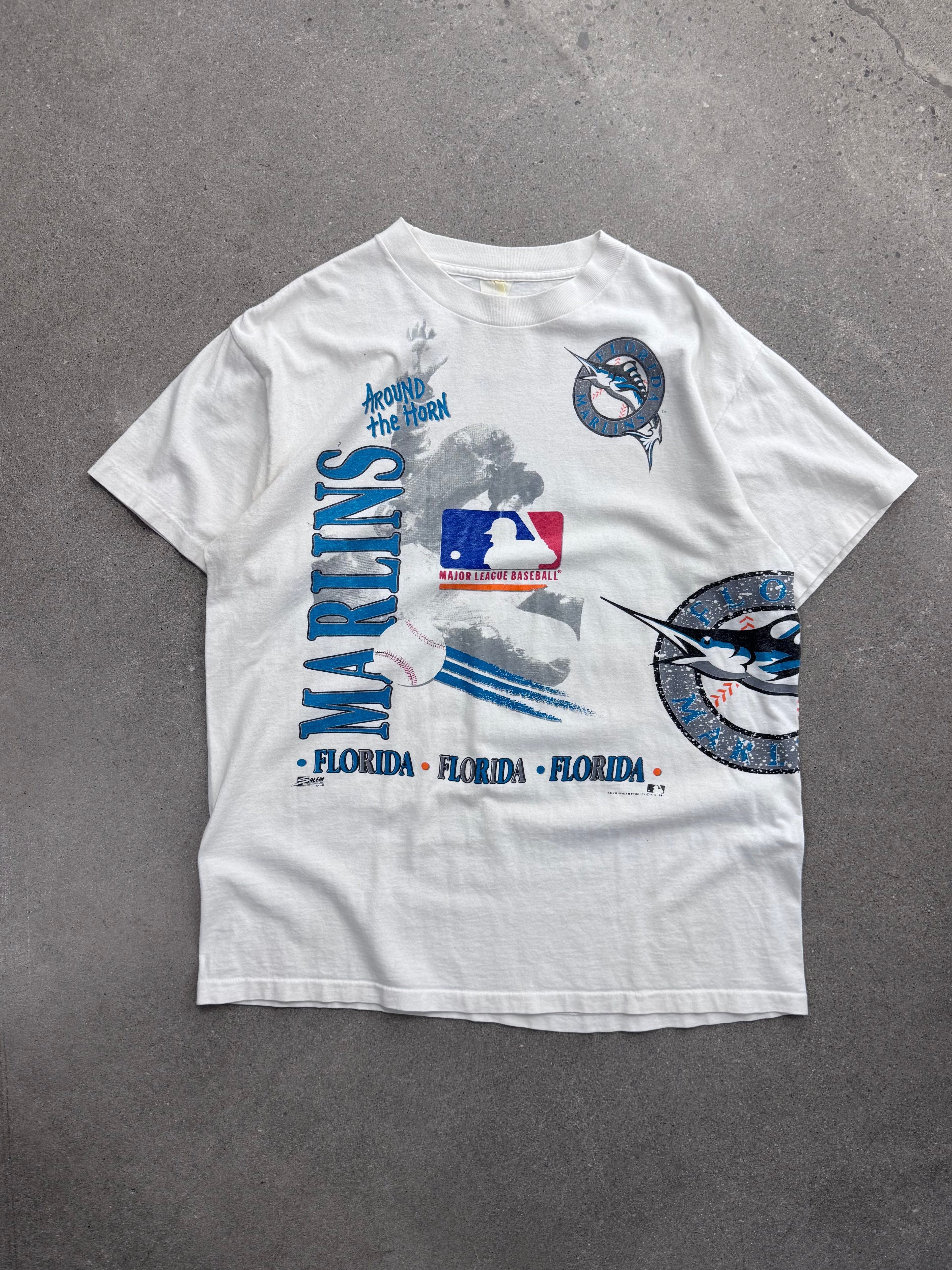 1991 Salem Sportswear Florida Marlins Around The Horn MLB T-Shirt - XL