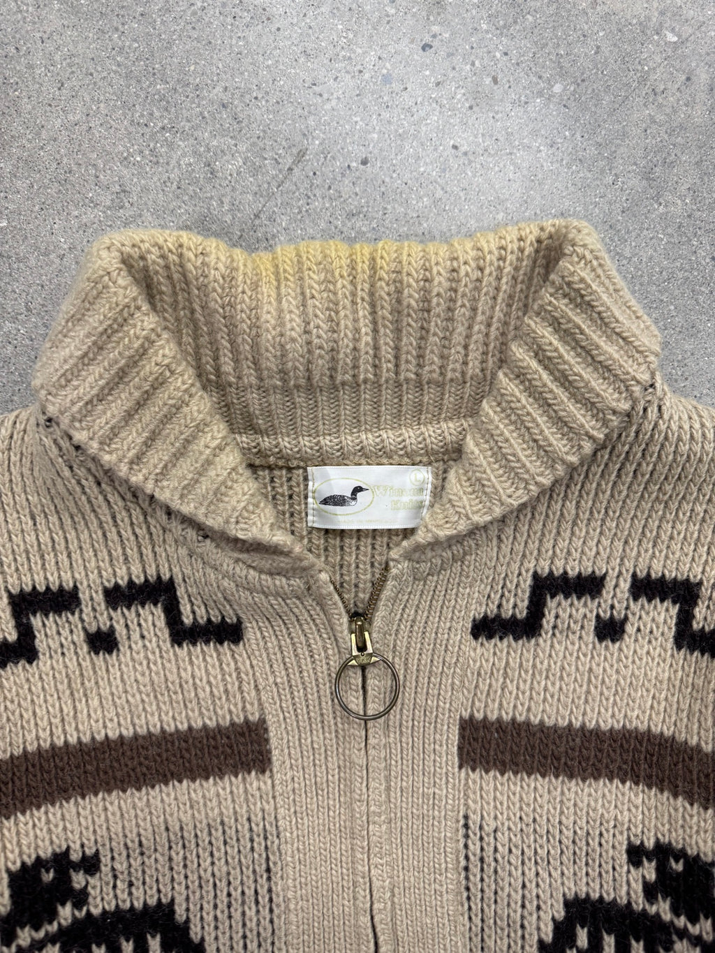 Winona Knits Thunderbird Cowichan Cardigan Sweater - L